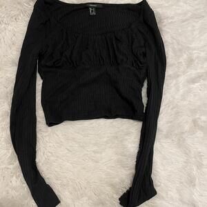 Forever 21 Women's Black Crop-top